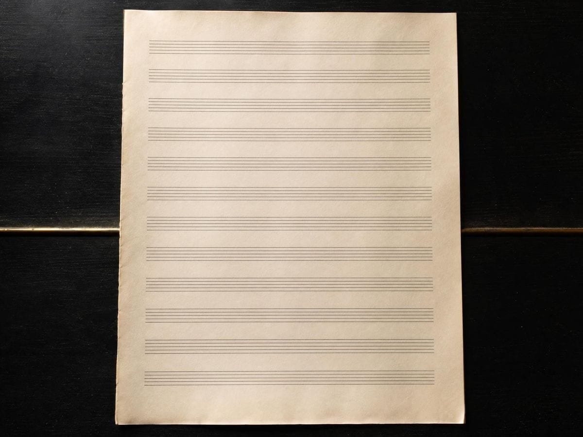 Blank music manuscript paper with five-line staves ruled evenly down the page