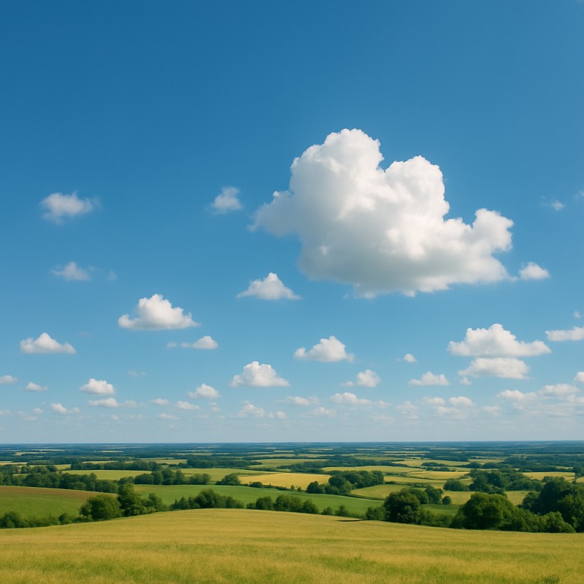 Landscape photo showing the horizon aligned with the lower third of the frame using the Rule of Thirds.