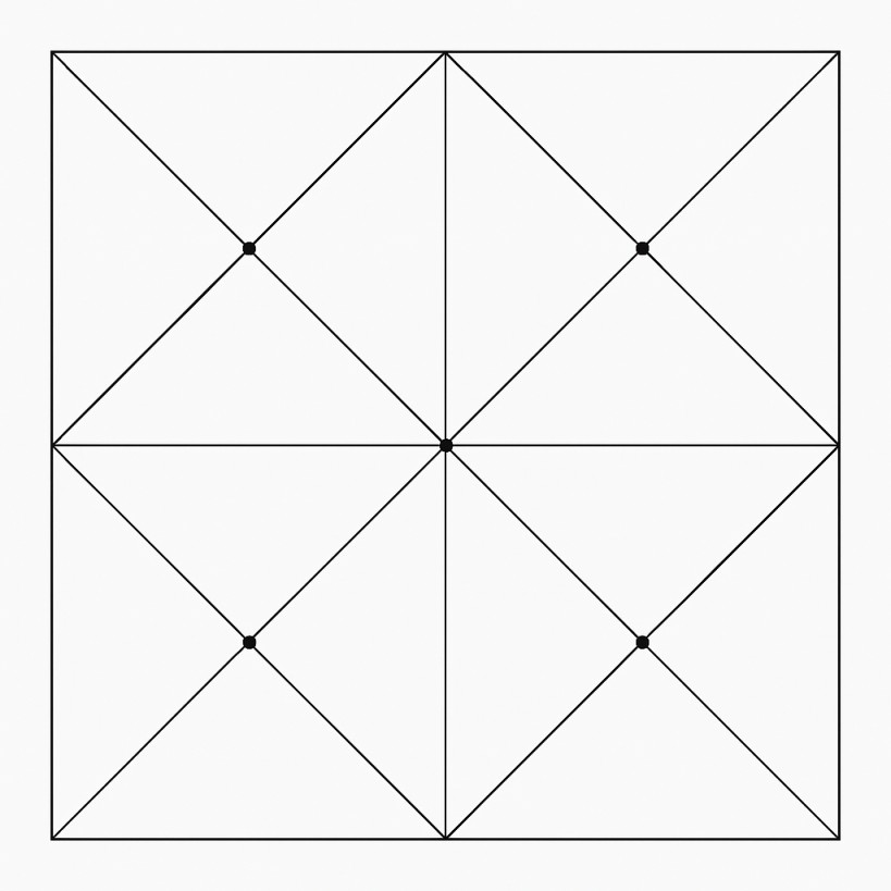 Diagram of a canvas with Dynamic Symmetry diagonals and reciprocal divisions.