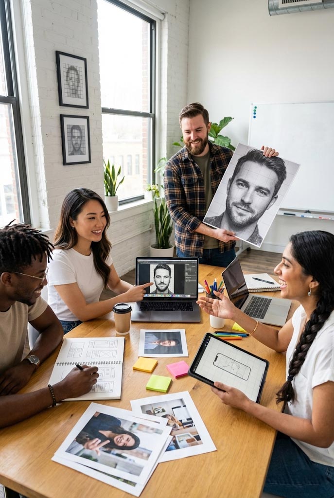 Team collaborating on Grid Maker Pro