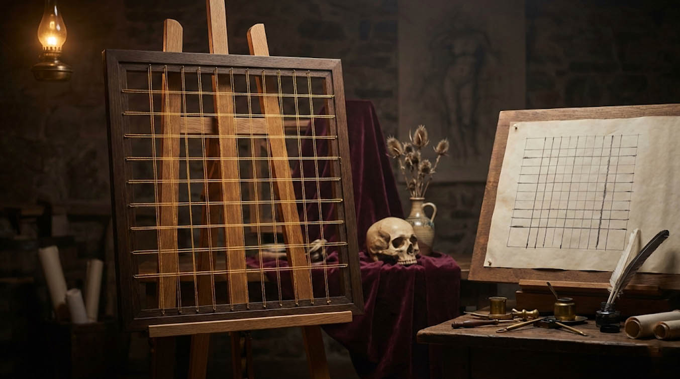 Renaissance artists using grid method